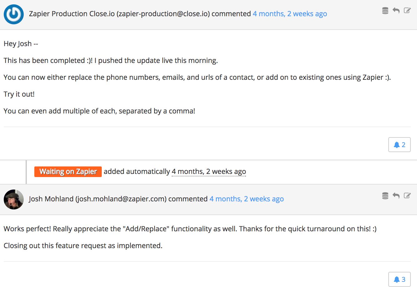 Zapier Issues example