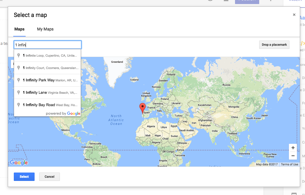 embed map in Google Sites