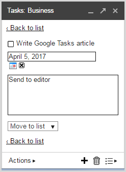 Add details Google Tasks