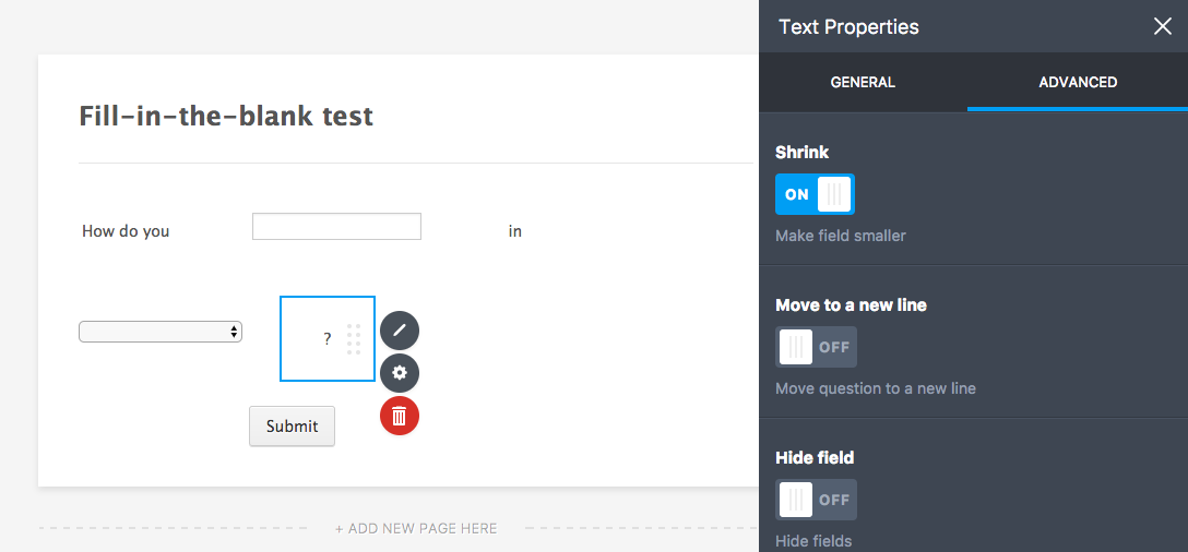 Shrink JotForm form field