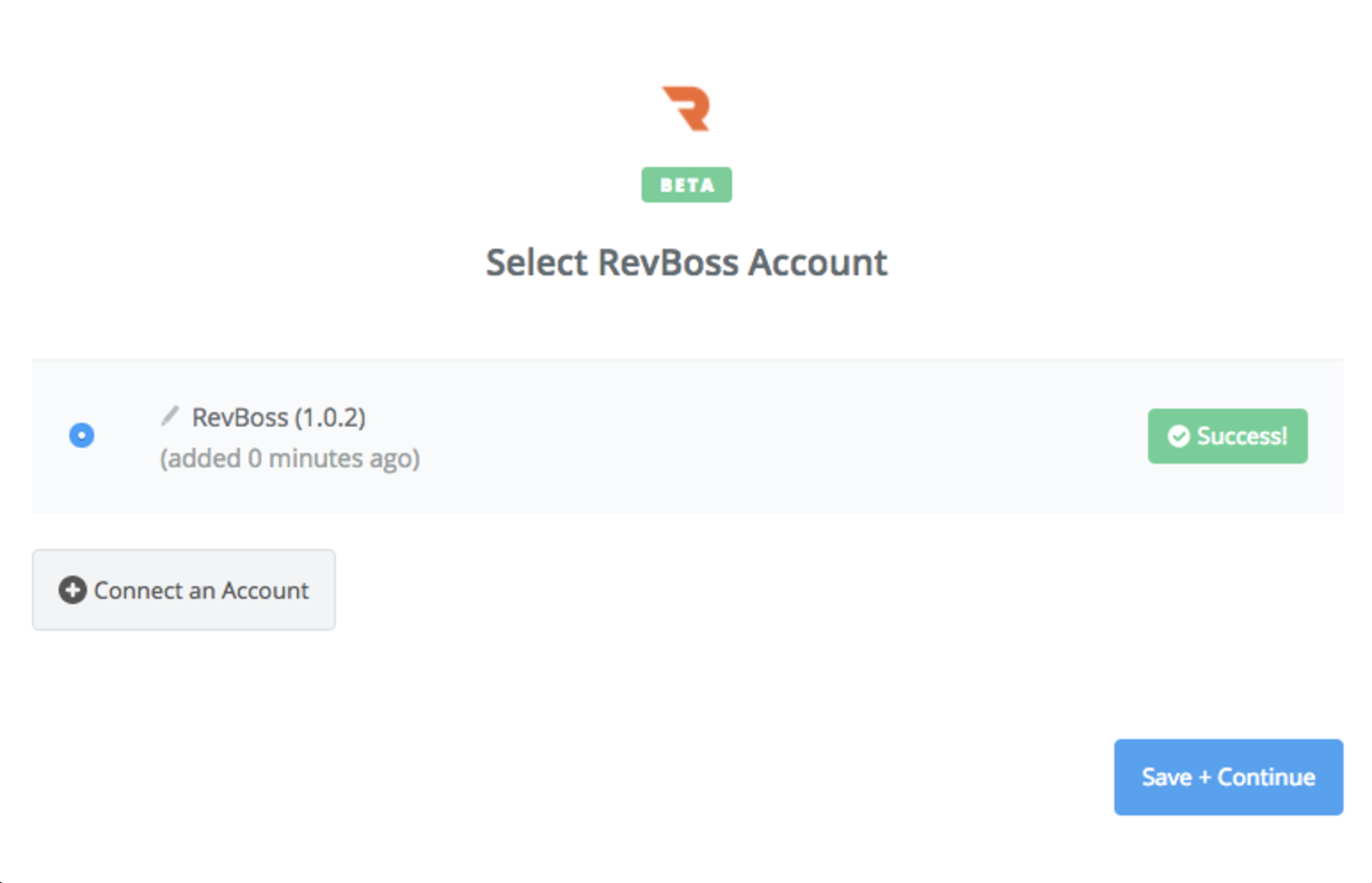 RevBoss connection successful