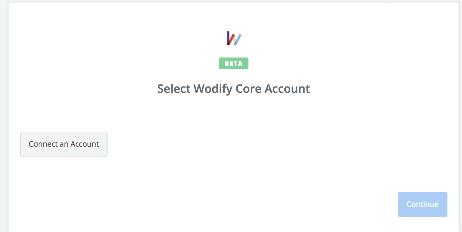 Click to connect Wodify Core
