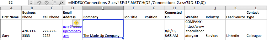 Your Excel formula and sheet should look like this.