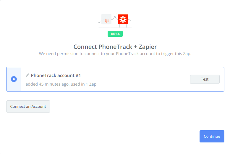 PhoneTrack connection successful
