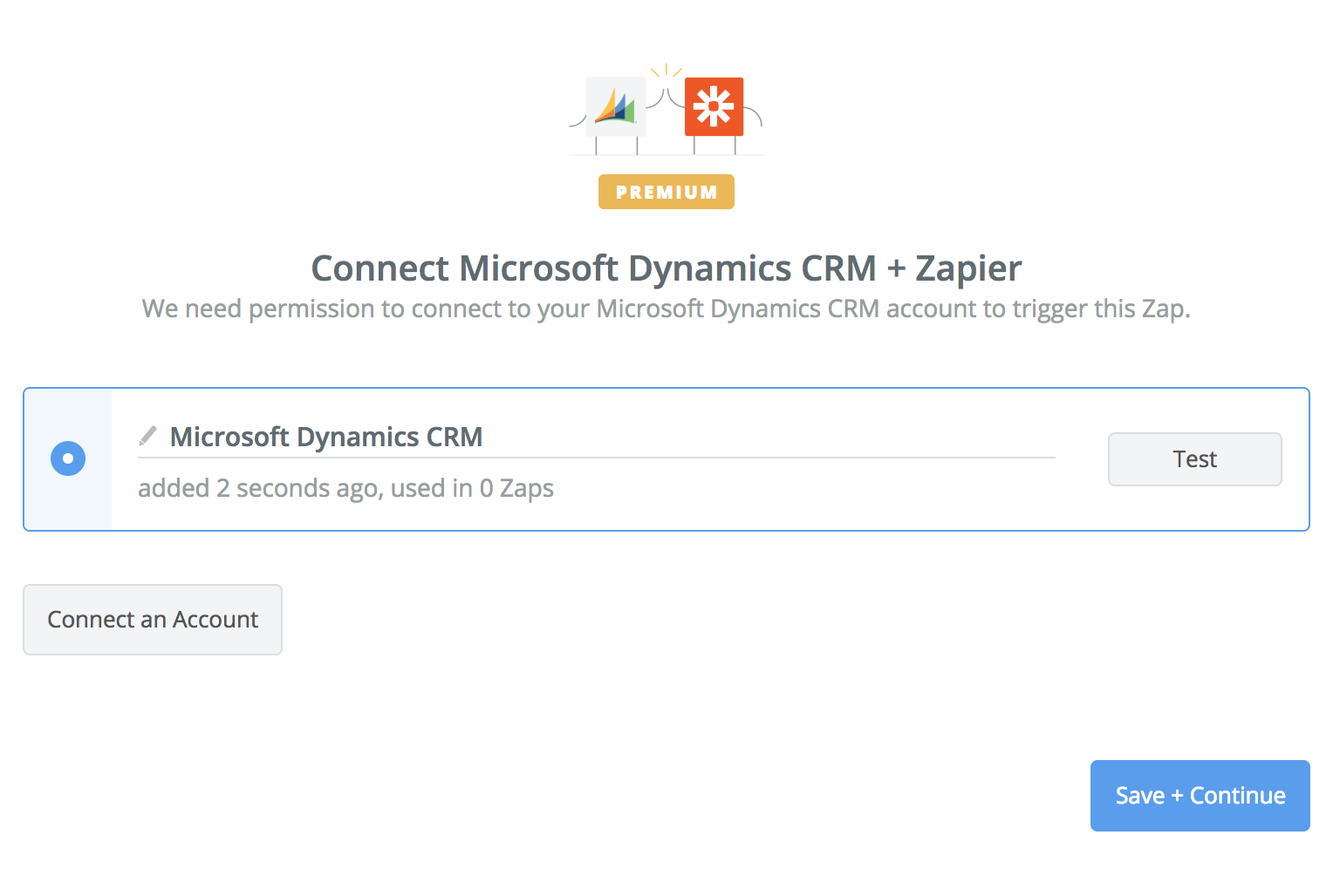Microsoft Dynamics CRM connection successful