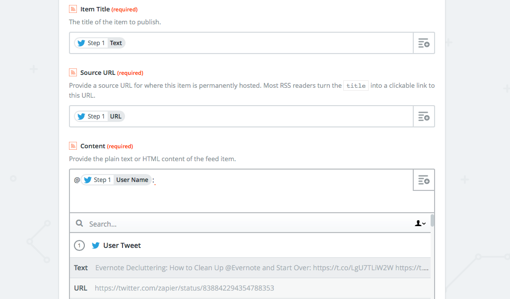 Add details to Twitter RSS feed