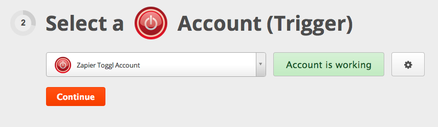 Success connecting Toggl