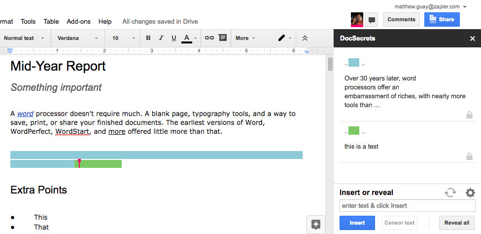 DocSecrets for Google Docs