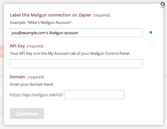 Give your Mailgun account a title