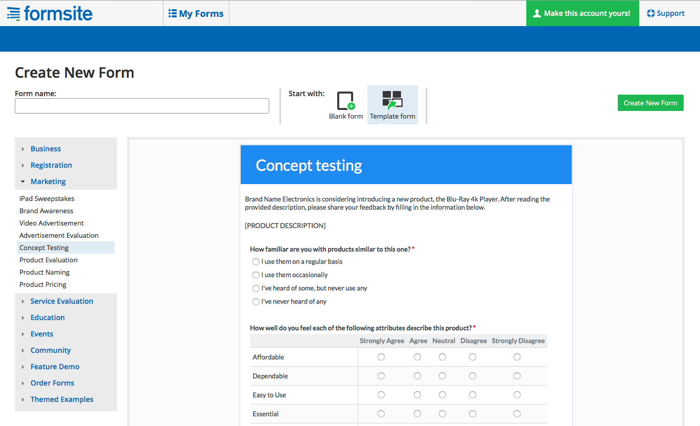 claims form template