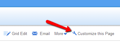 screenshot of customize table link