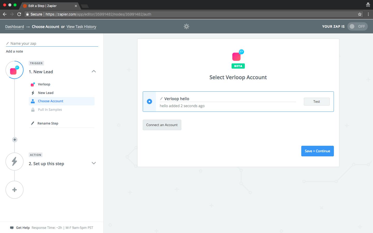 Verloop connection successful