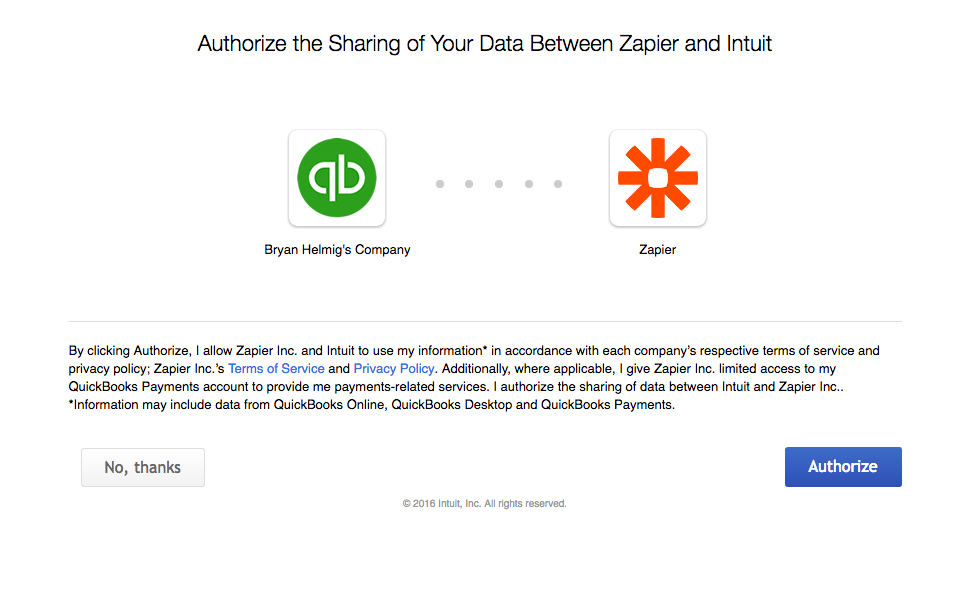 quickbooks online zapier airtable