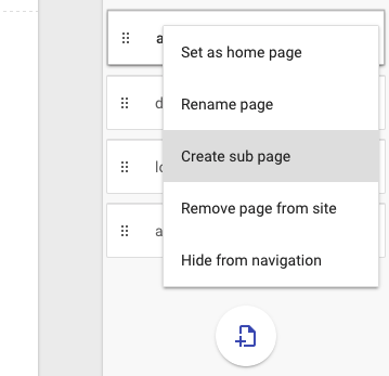 re-arrange Google Sites pages