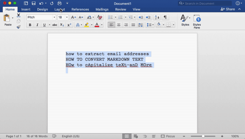 Use Microsoft Word's Change Case tools to capitalize text the way you want