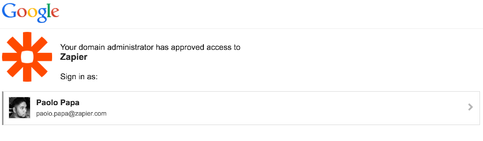 Accept access to Zapier on Google Sheets