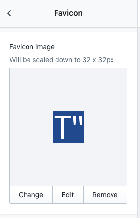 Shopify Favicon settings