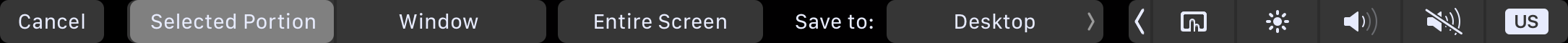 Touch Bar screenshot options