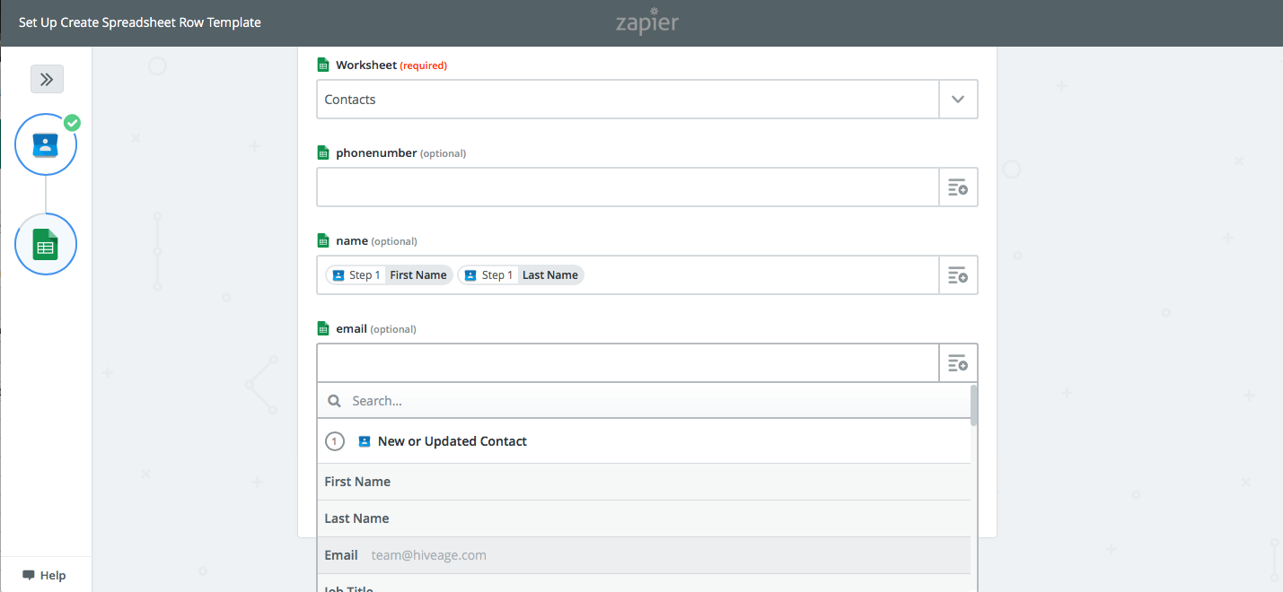 Zapier Google Contacts