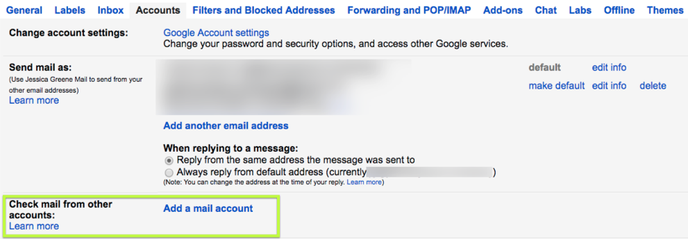 Add a new Gmail account to an existing account