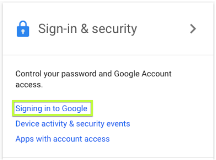 Signing into Google