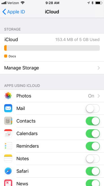 Contacts has to be turned on under iCloud.