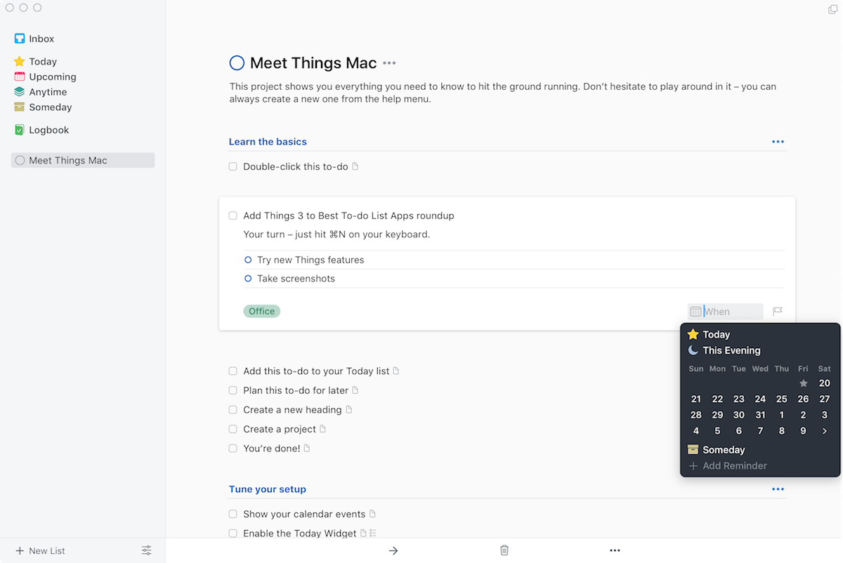 Things 3 for Mac Screeenshot