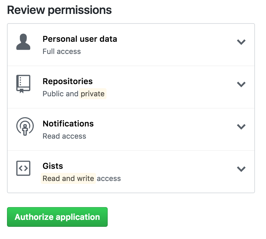 GitHub OAuth screen