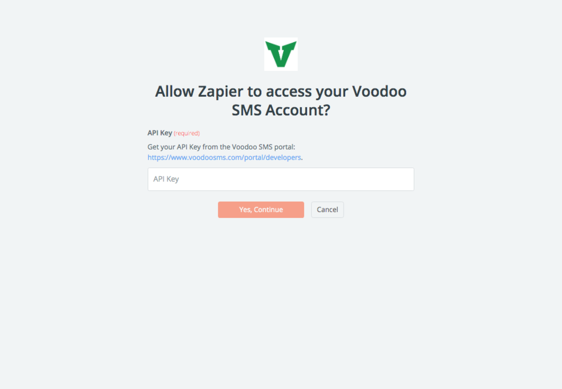 Voodoo SMS username and password
