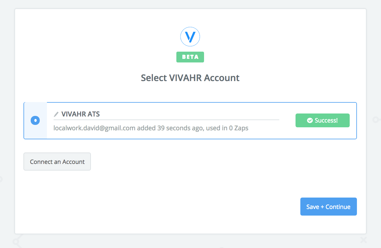 VIVAHR connection successful