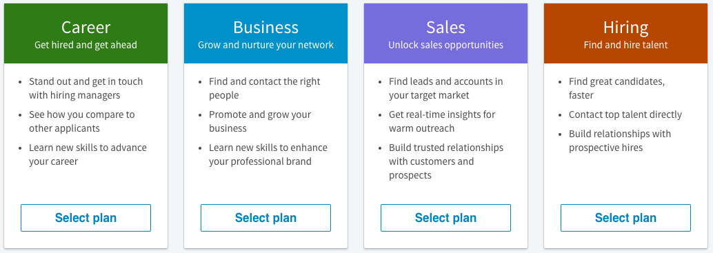 LinkedIn Premium plans