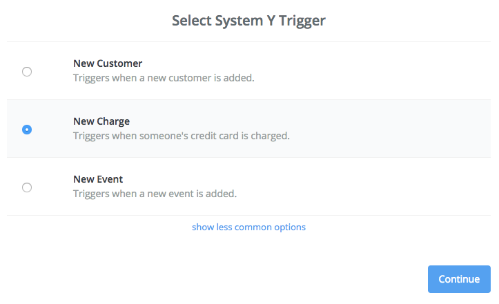 Select trigger for webhook