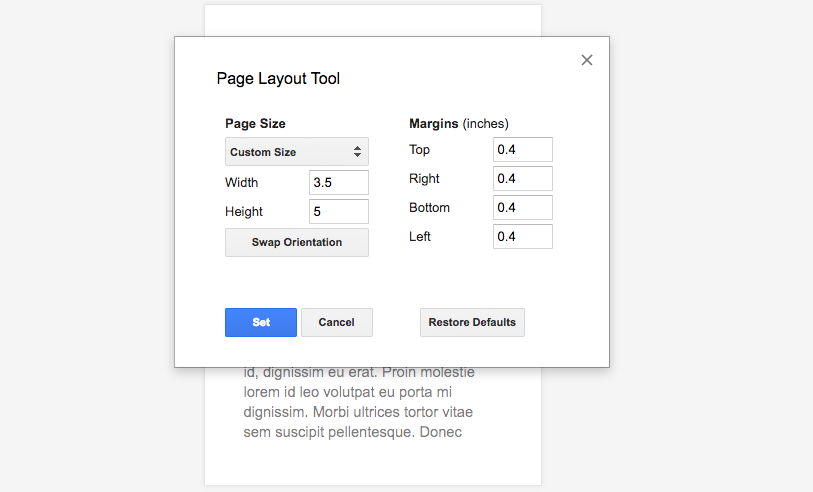 google docs resize image to specific size