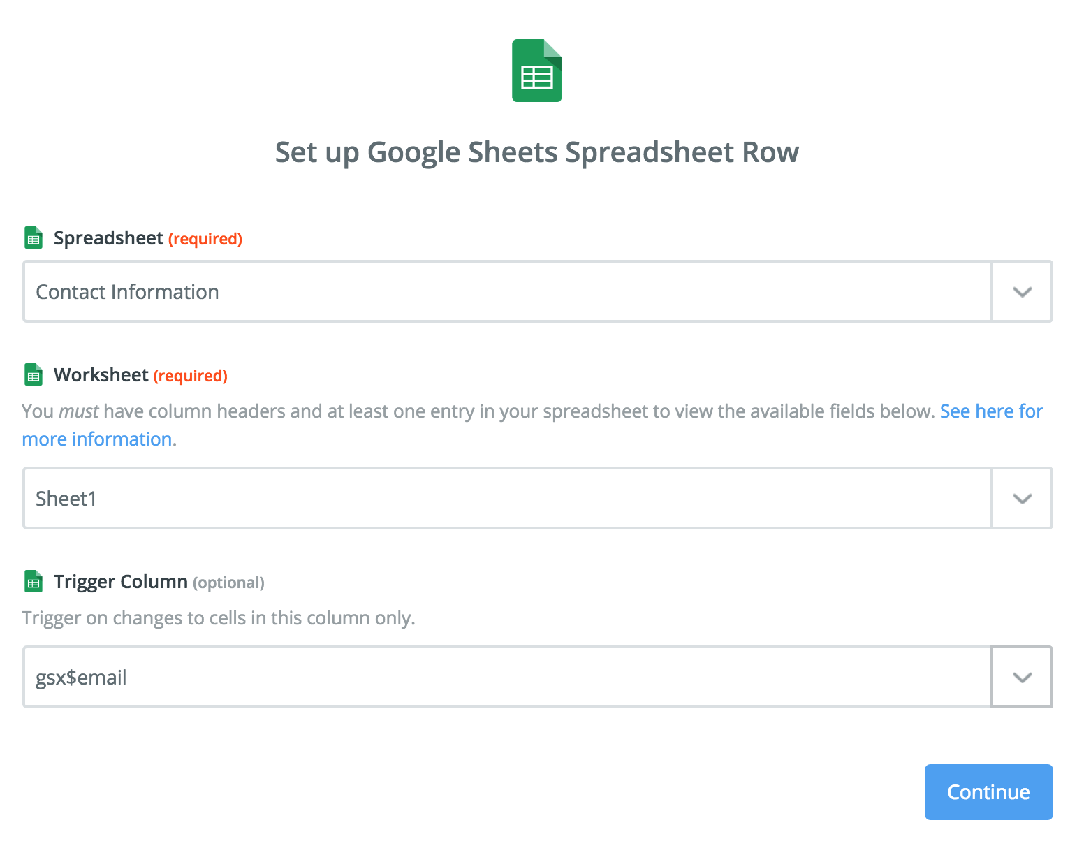 Google Sheets Integration Help Support Zapier