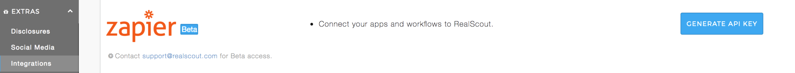 How to find the RealScout API Key