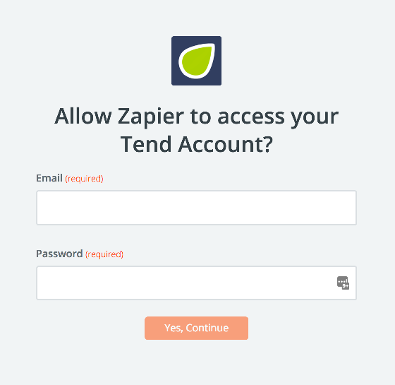 Tend username and password