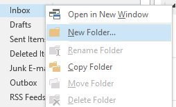 Create a new folder in Microsoft Outlook