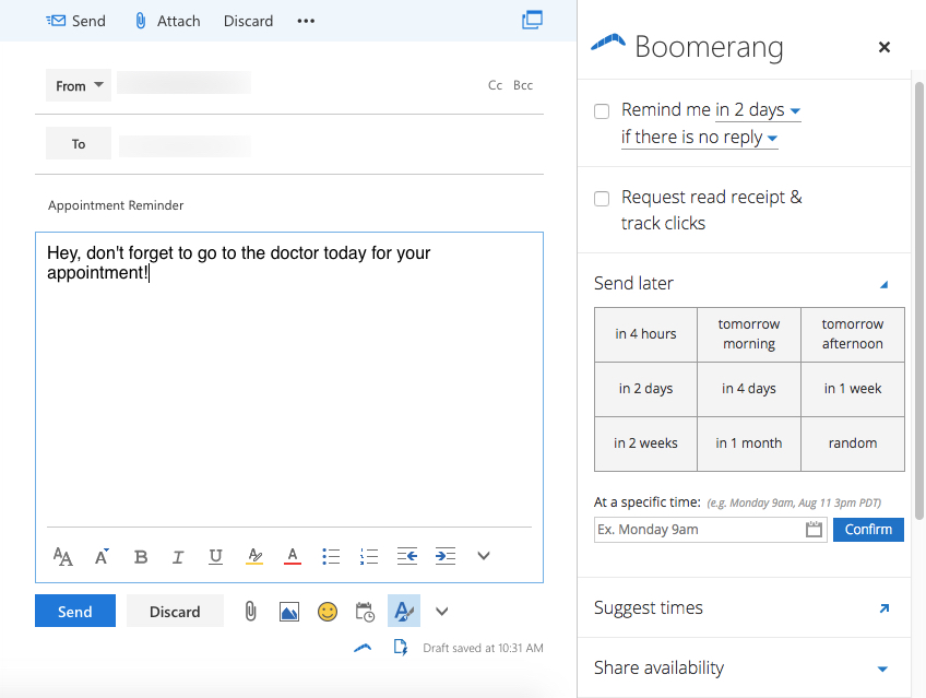 Boomerang Outlook.com Add-in