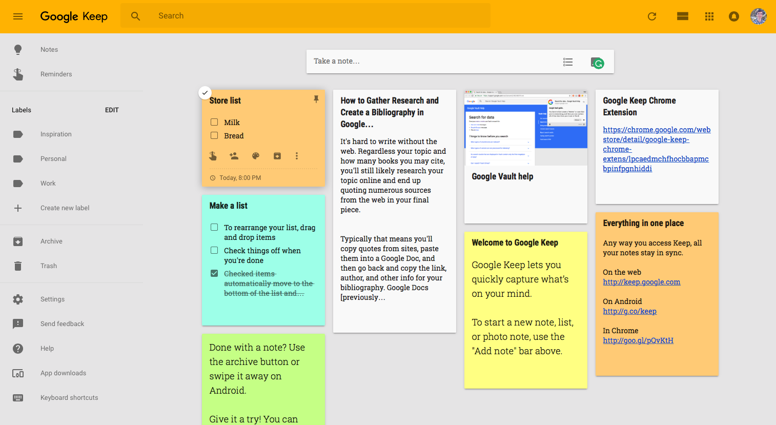 google keep g docs