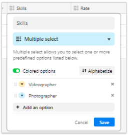 Airtable single select