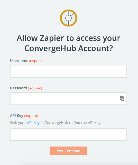 ConvergeHubusername and password