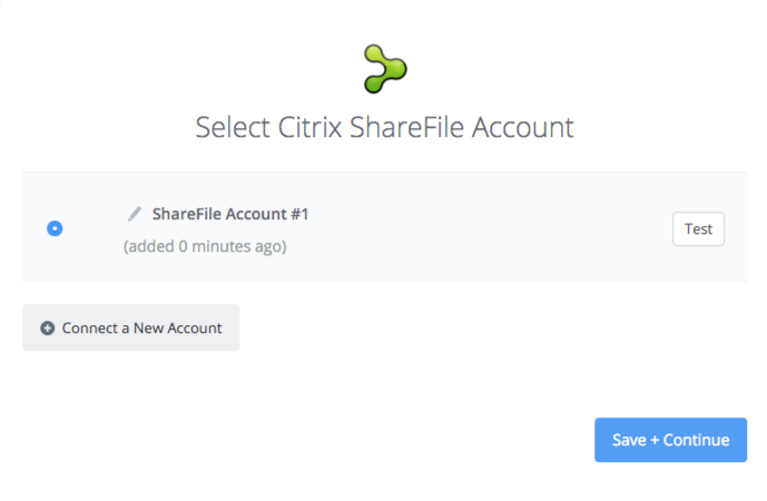 Citrix ShareFile connection successful