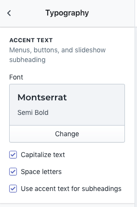 Shopify Font Settings