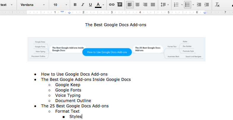 MindMeister for Google Docs