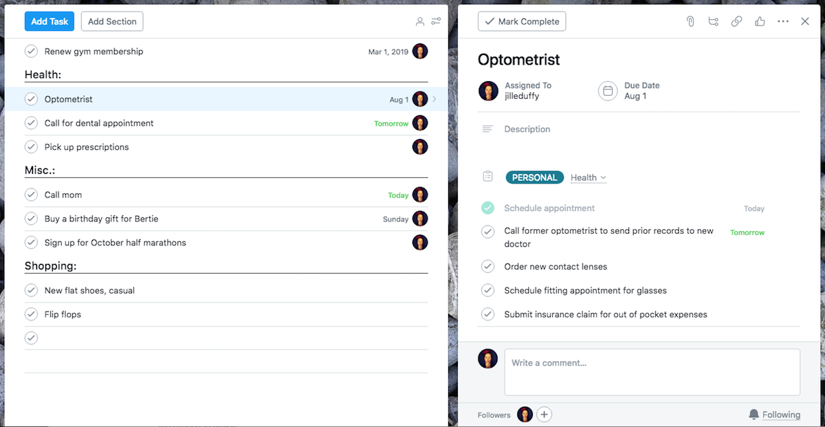 How to GTD With Asana - subtasks