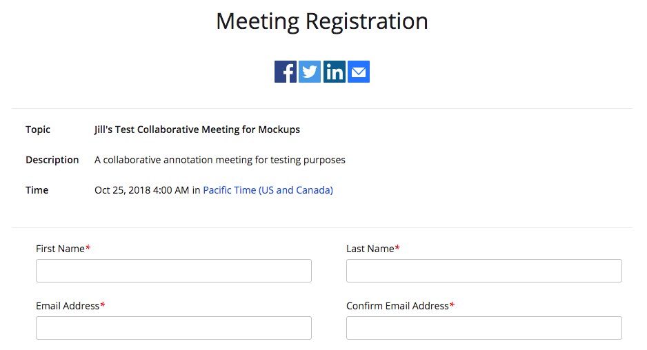 how to set up a zoom meeting registration