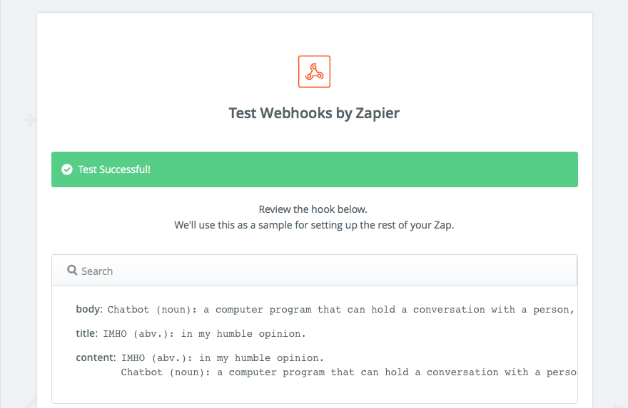 Drafts text in Zapier