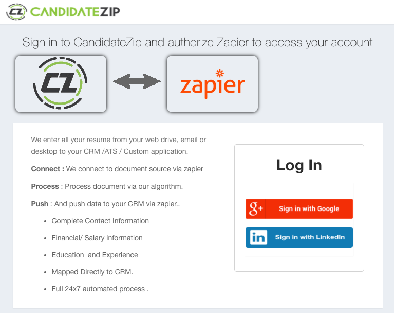 Login to CandidateZip