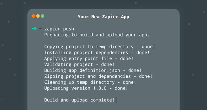 Example of the Zapier CLI