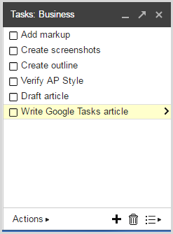 Unordered list in Google Tasks